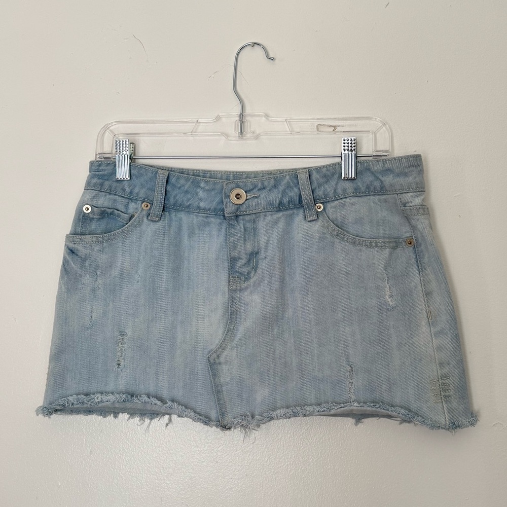 Light Blue Denim Mini Skirt